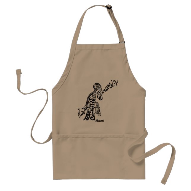 Avental Caligrafia persa do poema "ancião " de Rumi (Frente)