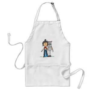 Avental Camisas de Cowgirl com Cavalo em Figuras de Palito