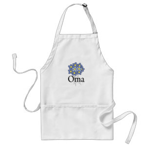 Avental Camiseta Oma Flor Azul Bonita