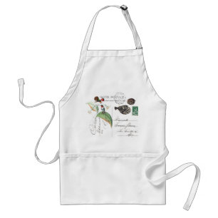 Avental Cântaro Flores Ephemera Fish Apron Francês