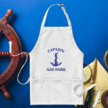 Avental Capitão da Corda de Âncora Náutica Vintage<br><div class="desc">Ancoragem Náutica Vintage Rope Capitão Design de Nome para Boat Lovers.</div>
