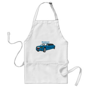 Avental Caricatura azul-limusine e feliz