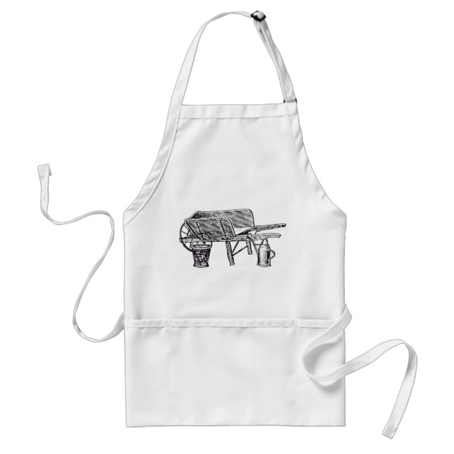 Avental Carrinho de mão de madeira antigo (Frente)