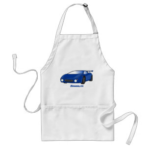 Avental Carro desportivo azul com ilustração de airfoil