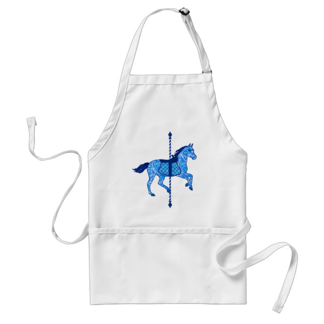 Avental Carrossel Horse - Cobalto e Azul-Céu (Frente)