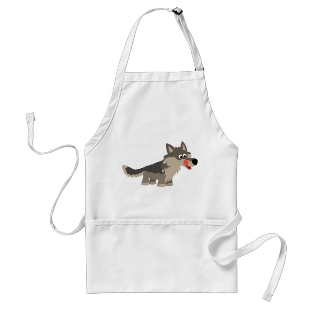 Avental Cartoon Bonito Cozinhar de Lobo Faminto Apron (Frente)