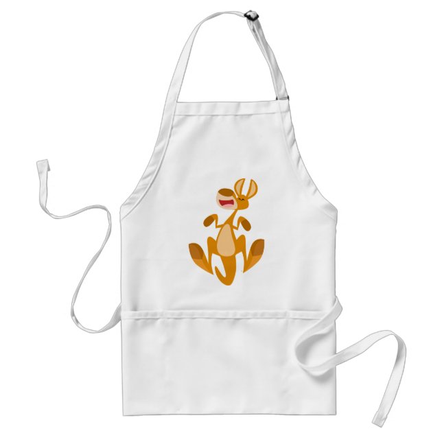 Avental Cartoon Bonito Pulando Cozinhar Kangaroo Apron (Frente)