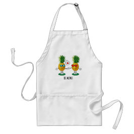 Avental Casal de Amor Emoji de Abacaxi Personalizado