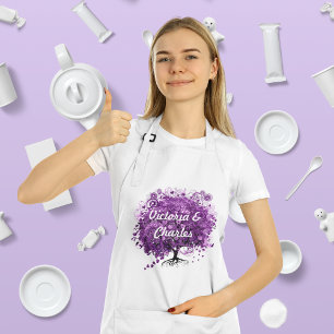 Avental Casamento da árvore da folha de Purple Heart da