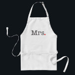 Avental Casamento de Mulheres do Coração Vermelho com a Má<br><div class="desc">A Sra. apron,  para a noiva recém-casada,  apresenta texto de estilo de máquina de escrever em preto com sotaque cardíaco vermelho. Visite a nossa loja para o Sr. Apron,  que faz um presente de casamento único!</div>
