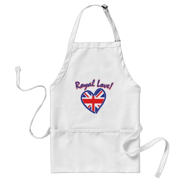 Avental Casamento Real, Amor Real, Union Jack Heart (Frente)