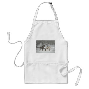 Avental cavalo inverno neve fazenda rancho animais nevado