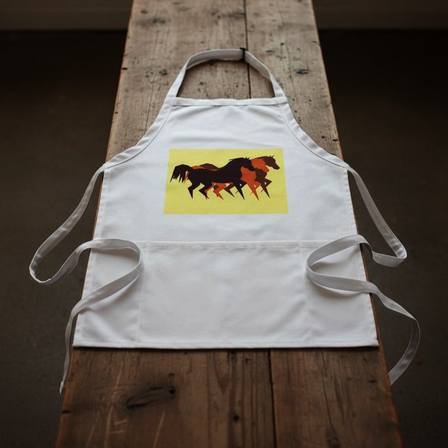 Avental Cavalos Correndo Minimalista (Criador carregado)