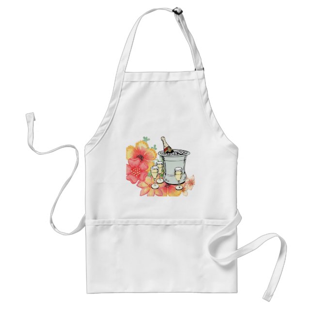 Avental Champagne Floral Kitchen Apron (Frente)