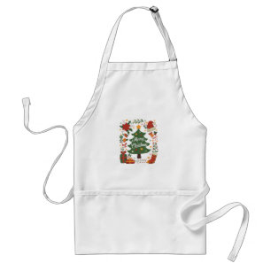 Avental Chapéu de Papai Noel de árvore de Natal vintage an