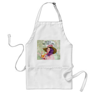 Avental Chapéu de Sol Retro para Dona de Casa com Flores p