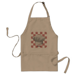 Avental Checker Chef Hat Apron