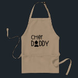 Avental Chef Daddy Fun Typography Chef Hat and Mustache<br><div class="desc">Chef Daddy Apron. Fun typography design with quirky lettering,  a chef's hat and a mustache. Great gift for dad for father's day or any time.</div>