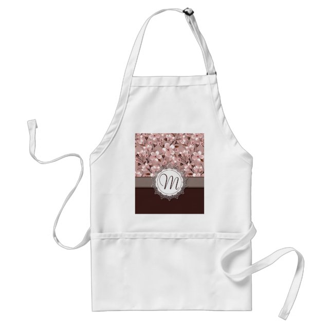 Avental Cherry Blossoms com Lace Monogramas (Frente)