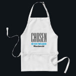 Avental Christian NUNCA ESQUECEU O Preto Inspiracional<br><div class="desc">Na moda Christian APRON com a mensagem "CHOSEN NUNCA FORSAKEN", que se baseia em hebraicos 13:5. Um lembrete simples, exibido com estilo. Adequado para qualquer um. Todo o texto é totalmente PERSONALIZÁVEL, para que você possa personalizar com seu próprio texto. Você também pode alterar a cor do texto clicando em...</div>