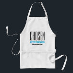 Avental Christian NUNCA ESQUECEU O Preto Inspiracional<br><div class="desc">Na moda Christian APRON com a mensagem "CHOSEN NUNCA FORSAKEN", que se baseia em hebraicos 13:5. Um lembrete simples, exibido com estilo. Adequado para qualquer um. Todo o texto é totalmente PERSONALIZÁVEL, para que você possa personalizar com seu próprio texto. Você também pode alterar a cor do texto clicando em...</div>