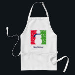 Avental Christmas Snowman Apron<br><div class="desc">Entre no espírito natalício com este avental de boneco de neve. Adicione sua própria mensagem de feriado. Disponível com produtos correspondentes.</div>