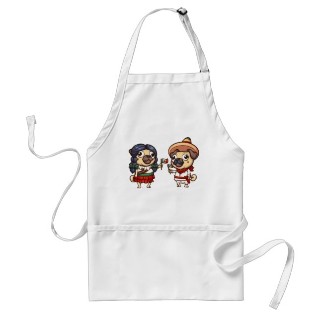 Avental Cinco De Mayo Pugs Apron (Frente)