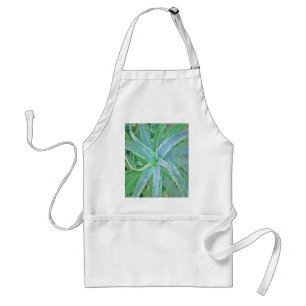 Avental Cinza Verde Aloe Abstrato