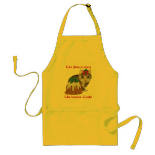 Avental cinzas de gatinhos fofos lendo natal