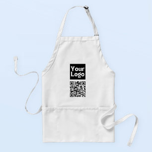 Avental Código QR editável & Logotipo ou imagem da sua emp