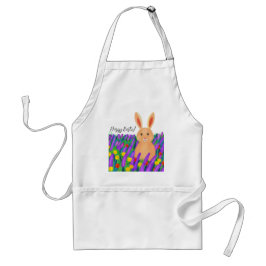 Avental Coelhinho de Páscoa fofo entre as flores