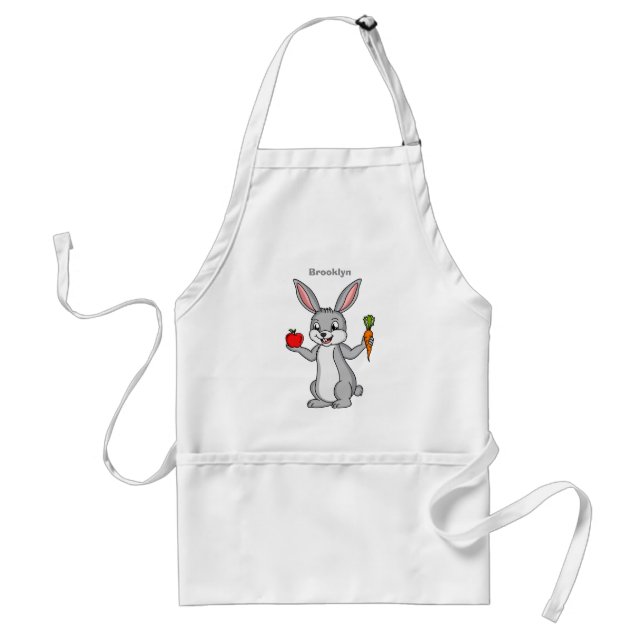 Avental Coelho bonito com desenho vegetal  (Frente)