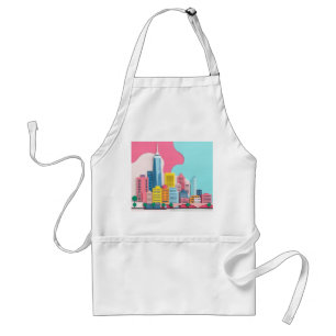Avental Colagem moderna de papel Cityscape