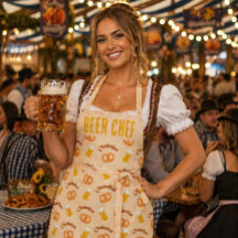 Avental com padrão de Cerveja e Pretzel de Oktober