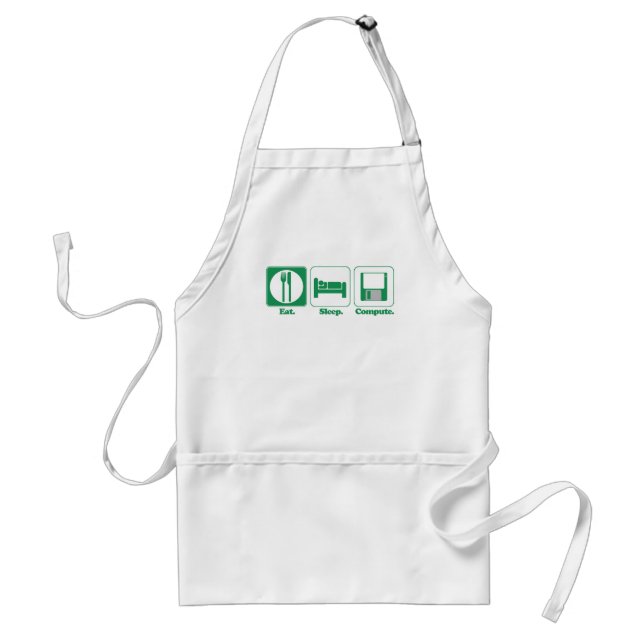 Avental comer dormir computador (verde) (Frente)