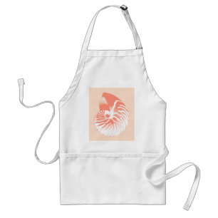 Avental Concha de Nautilus - laranja coral e branco