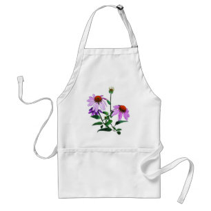 Avental Coneflower Roxa Sobre Fundo Branco