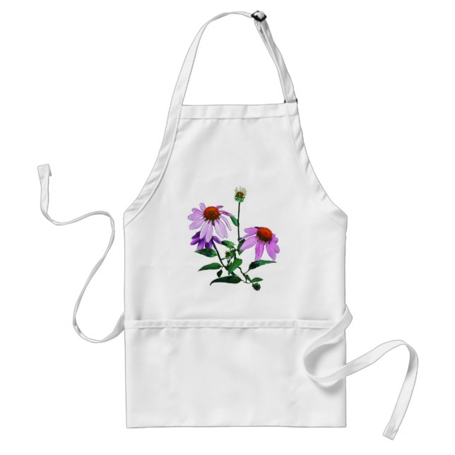 Avental Coneflower Roxa Sobre Fundo Branco (Frente)