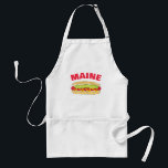 Avental Cookout de Comida Portland ME do Hotdog do Snapper<br><div class="desc">Design apresenta uma ilustração original de um cachorro-quente do estilo Maine 'red snapper', um cachorro-quente vermelho brilhante tocado com mostarda e relento. Excelente para um biscoito ou piquenique, ou para qualquer Mainer ou fã da cozinha da Nova Inglaterra. Não vê o que está procurando? Precisa de ajuda para a personalização?...</div>