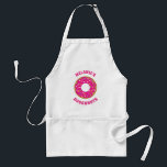 Avental cor-de-rosa bonito feito sob encomenda do<br><div class="desc">Avental cor-de-rosa bonito feito sob encomenda do cozimento da rosquinha para mulheres. Personalizado cozinhando aventais para homens, mulheres e miúdos. Adicione seu próprio nome, citações engraçadas ou dizer. O design doce da comida com colorido polvilha e modelo da tipografia do divertimento. Aventais da cozinha em branco liso, no bege e...</div>
