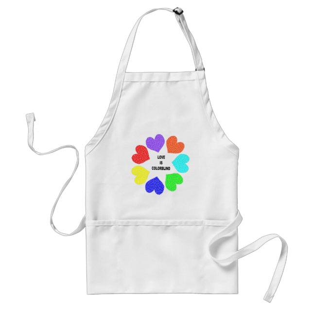 Avental Corações Arco-Íris Interraciais Apron (Frente)