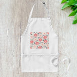 Avental Coral e Creme Padrão Floral Vintage Dahlia<br><div class="desc">Elevem a sua experiência culinária com o nosso belo avental "Flor de Bela"! Este design único apresenta um padrão floral impressionante que mostra flores em dois tons harmoniosos, trazendo um toque de elegância para sua cozinha ou aventuras de grelhar. Criado a partir de tecido durável e de alta qualidade, este...</div>