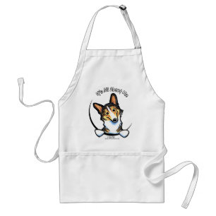 Avental Corgi Tricolor seu toda aproximadamente mim