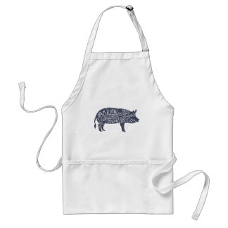 Avental Cortes de carne de porco americanos, vintage