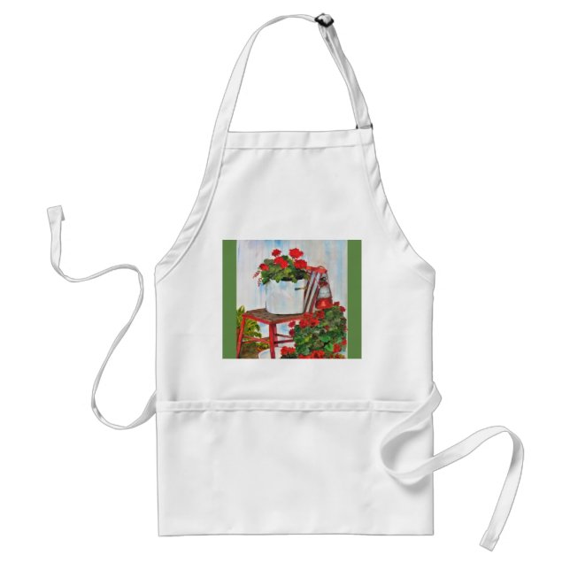 Avental Cozinha Chef Apron Summer Geraniums (Frente)