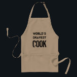 Avental cozinheiro mais bonito do mundo | Placa de churras<br><div class="desc">cozinheira Okayest do mundo | Placa de churrasco engraçada para homens. Presente de churrasco para homens. Boa ideia de presente de aniversário para pai,  tio,  avô,  irmão,  marido,  filho etc. Barbeque aparece em amarelo bege e branco. Tipografia de safra.</div>