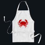 Avental Crab Apron<br><div class="desc">Apron mostrado em branco com um grande design impressão de caranguejo vermelho. Personalize este item ou comprar como está.</div>