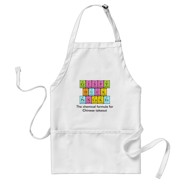 Avental Crispy Duck Pancakes periodic table word apron (Frente)