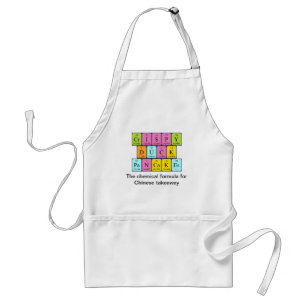 Avental Crispy Duck Pancakes periodic table word apron 4