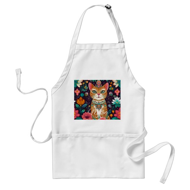 Avental Crowned Bejewelled Cat Apron (Frente)